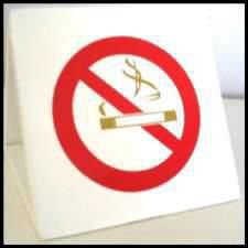 No Smoking Wooden Sign in white